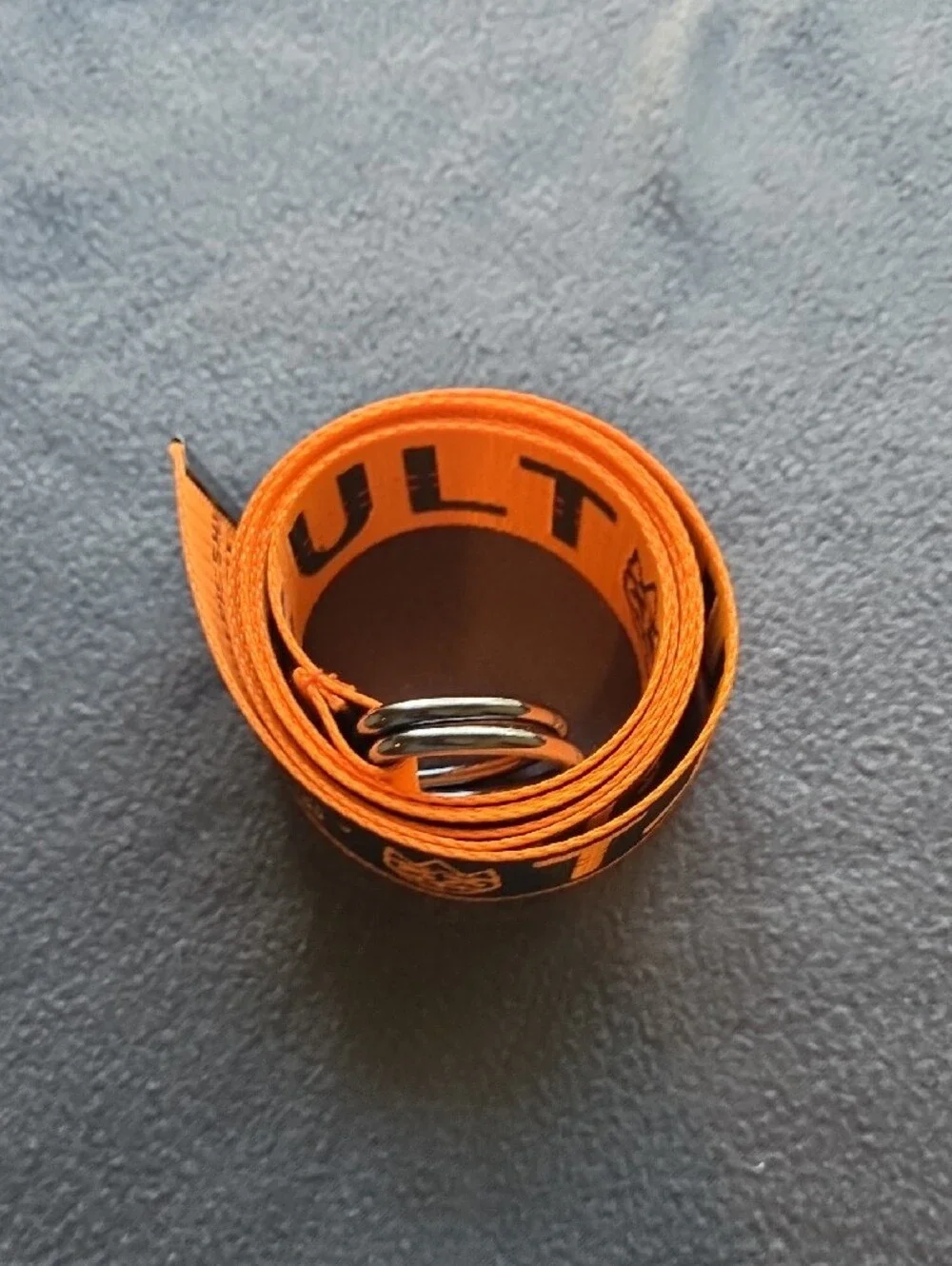 cult gaia Bright Orange Branded Webbing Belt with Metal Ring
